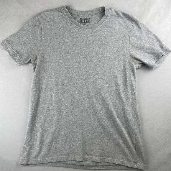 Converse All Star Shirt Men M Gray Chuck Taylor Classic Embroidered Tee Crewneck - Picture 1 of 9